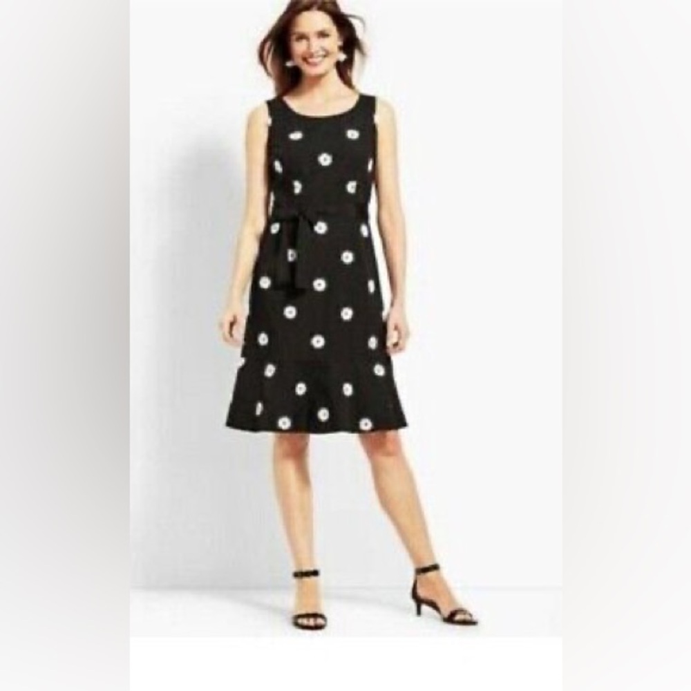 Adorable Talbots fit and flair dress. Black and white. Perfect condition!
